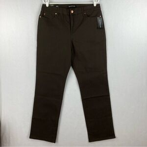 Bandolino Mandie Women’s Hot Espresso Denim Jeans Size 14 Straight leg Stretch